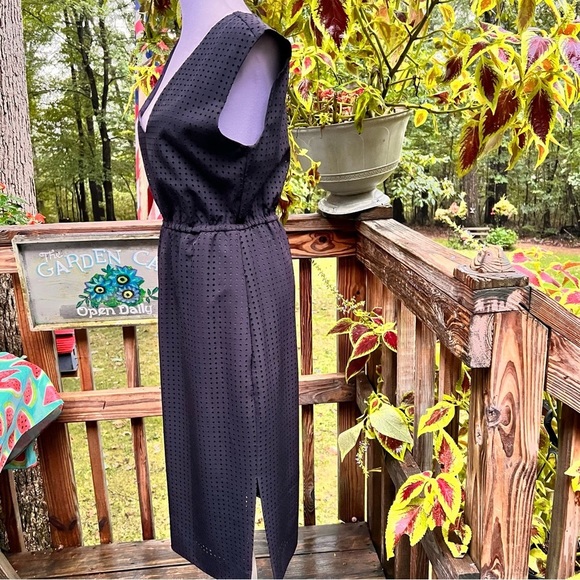 NWT Gorgeous J. Crew Black Midi Dress, Slip On, Size 2, Side Slits, Lined - Picture 3 of 5